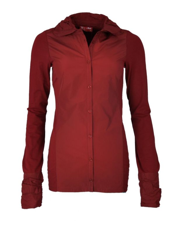 Bluse mit Raffkragen